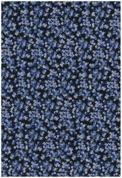Tranquility Cherry Branch - Blüten auf dunkelblau, 75 x 110 cm